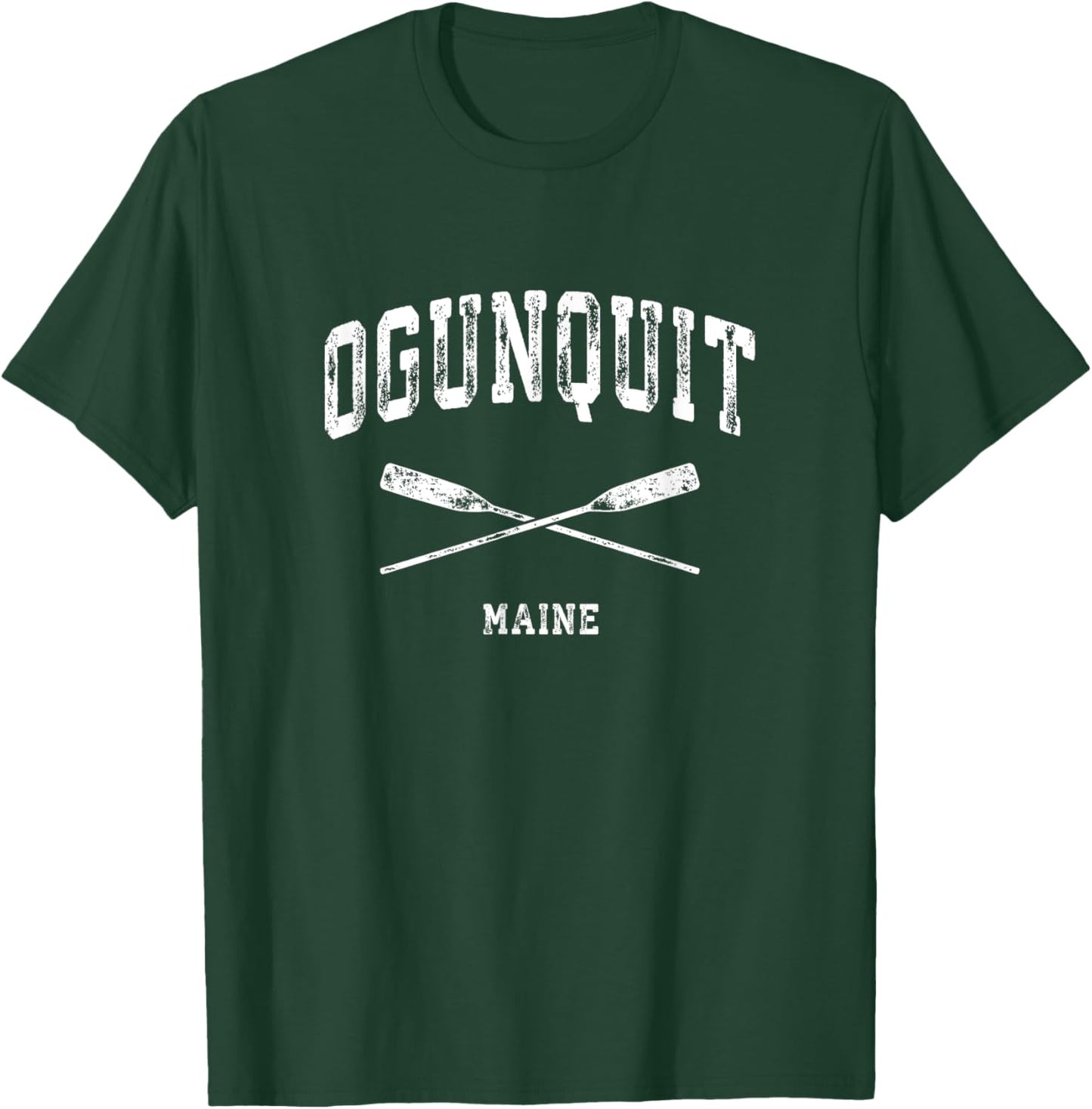 Ogunquit Maine Vintage Nautical Crossed Oars T-Shirt - T-Shirt | Forest