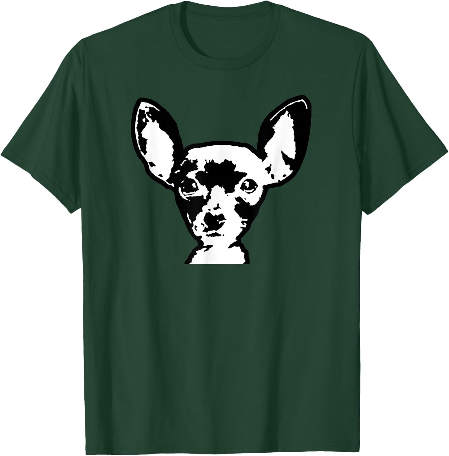 Chihuahua Shirt Black & White Dog Art Face Women Girls Kids T-Shirt - T-Shirt | Forest