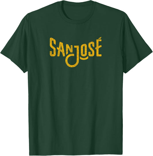 San Jose Logo Distressed (Yellow) - San Jose, California T-Shirt - T-Shirt | Forest