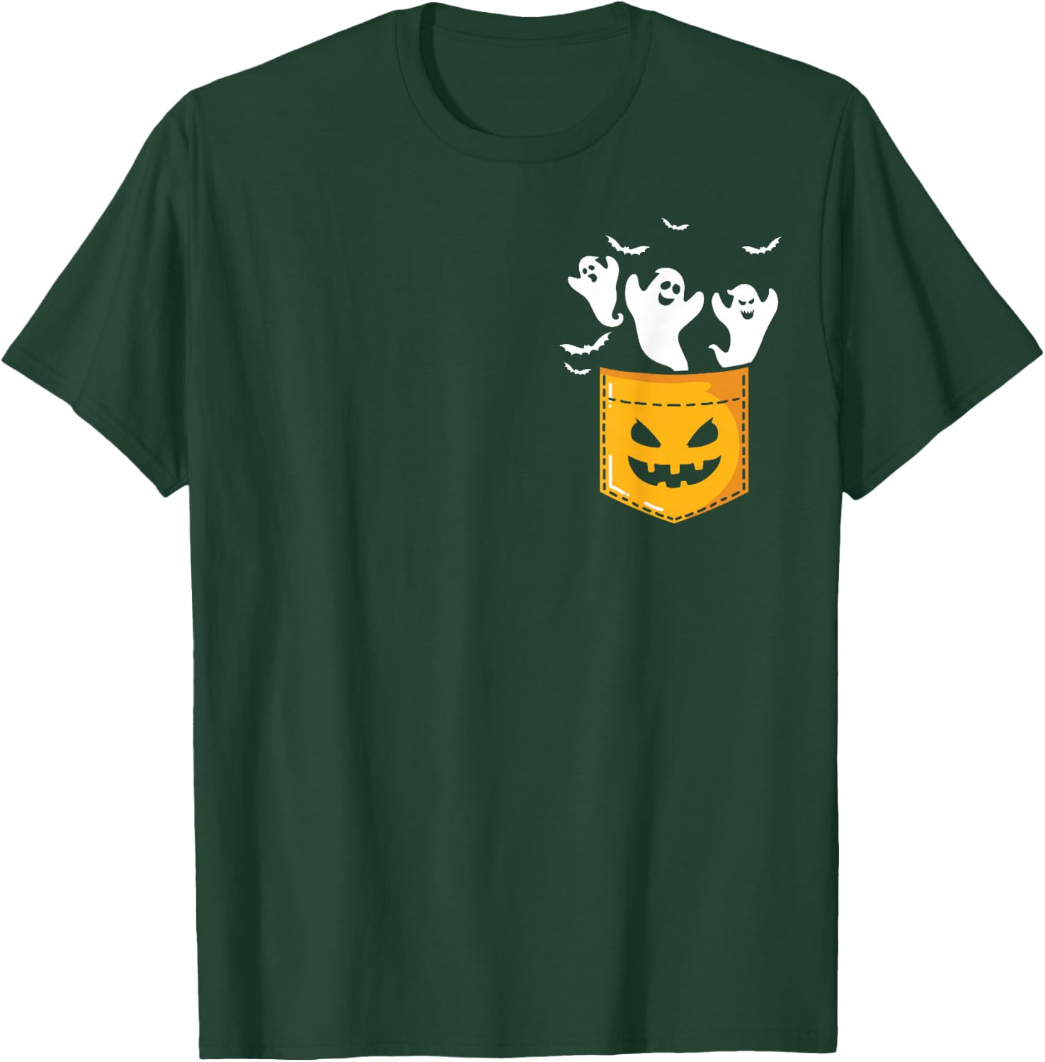Halloween Pocket Ghosts Peeking Funny T-Shirt - T-Shirt | Forest