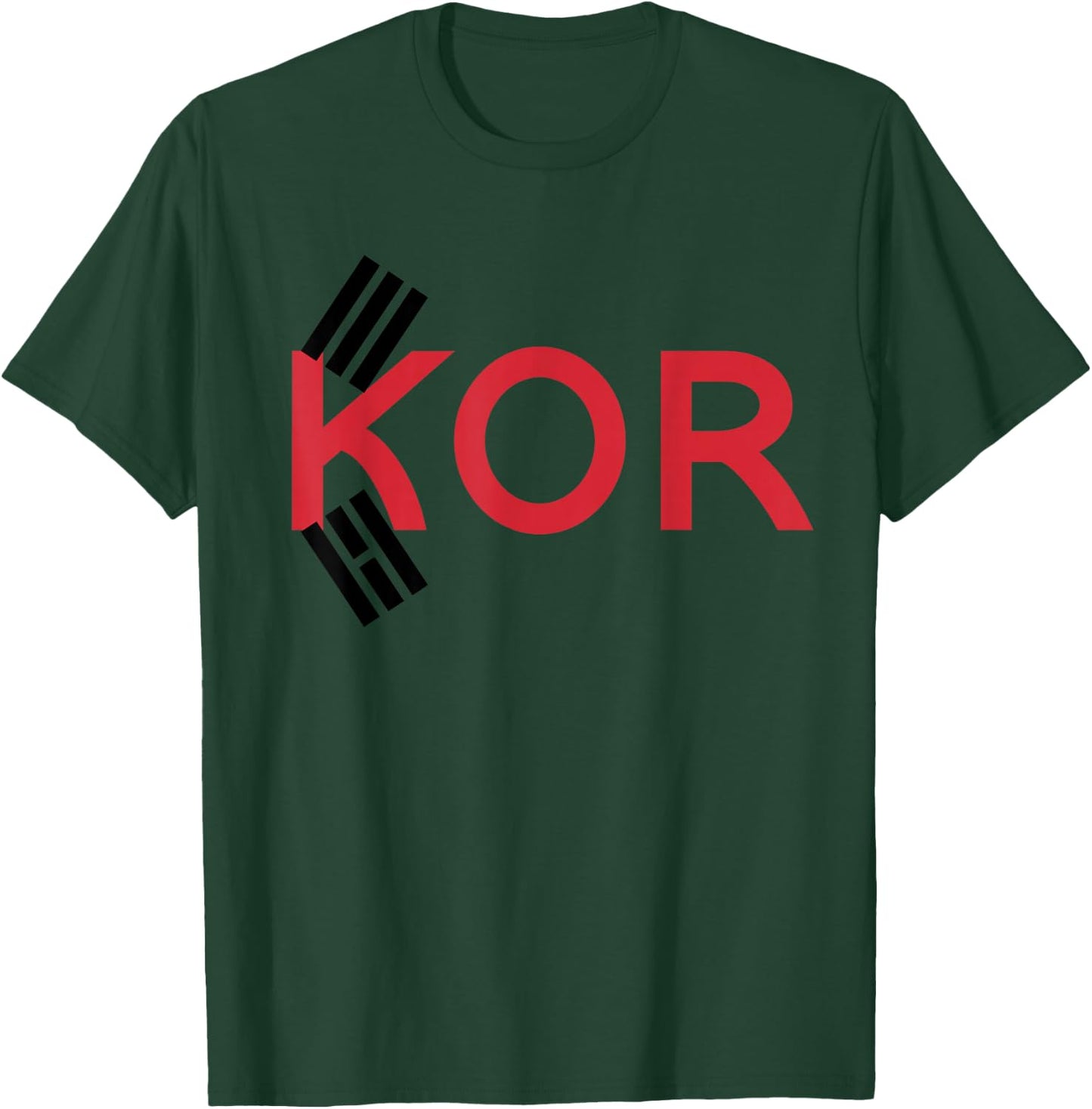 KOR - Korea Two Part Combo Design - Korean Flag Part 1 T-Shirt - T-Shirt | Forest