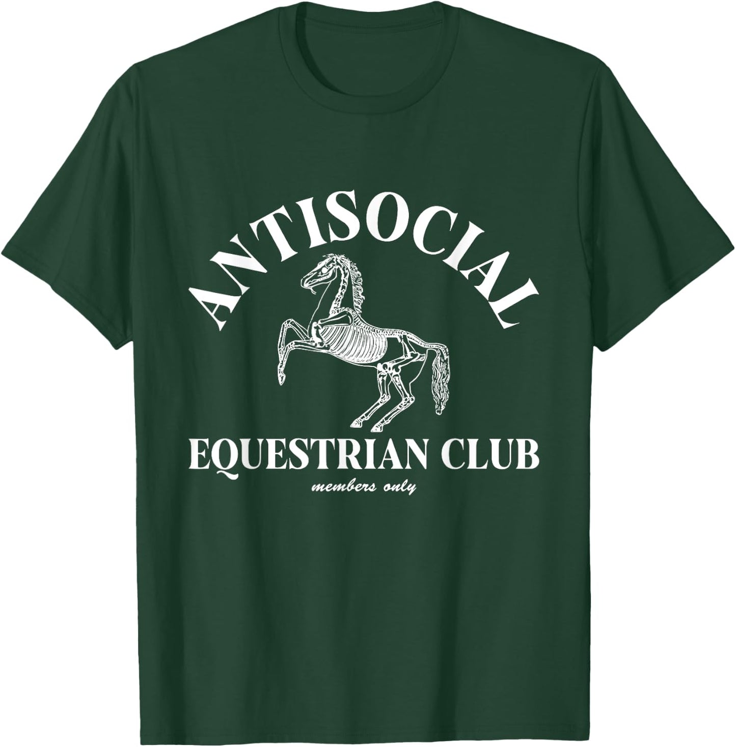 Equestrian Antisocial Club Skeleton Horse T-Shirt - T-Shirt | Forest