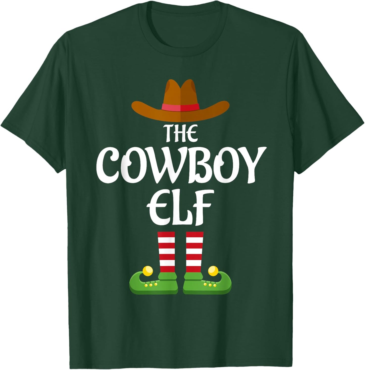 Cowboy Elf Family Matching Group Christmas Country T-Shirt - T-Shirt | Forest