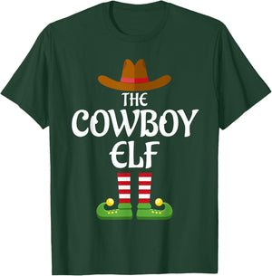 Cowboy Elf Family Matching Group Christmas Country T-Shirt - T-Shirt | Forest