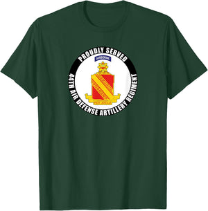 Proudly Served 44th Air Defense Artillery Regiment Army Vet T-Shirt - T-Shirt | Forest