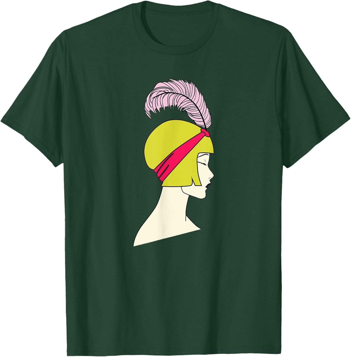 Flapper - Art Deco Girl Artsy Roaring Twenties T-Shirt - T-Shirt | Forest