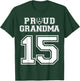 Custom Proud Football Grandma Number 15 Personalized Women T-Shirt - T-Shirt | Forest