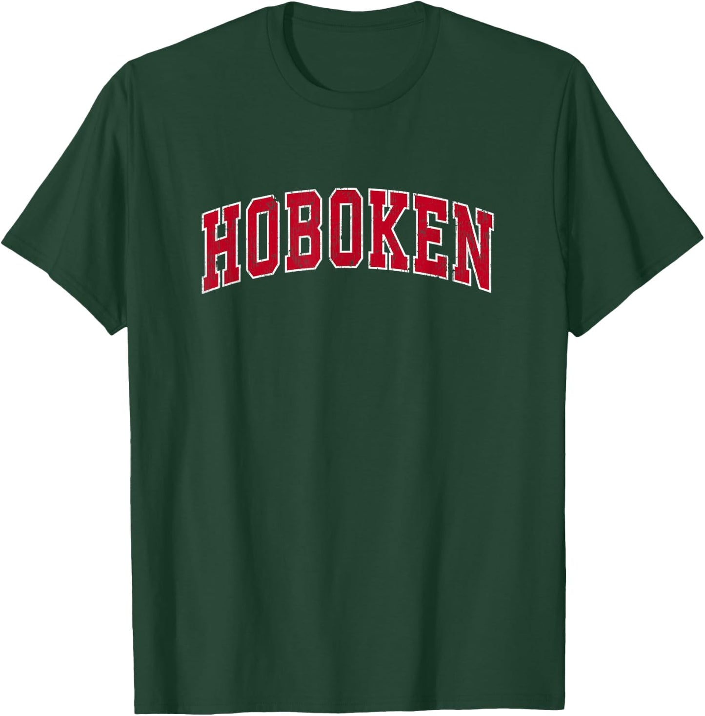 Hoboken New Jersey NJ Vintage Sports Design Red Design T-Shirt - T-Shirt | Forest