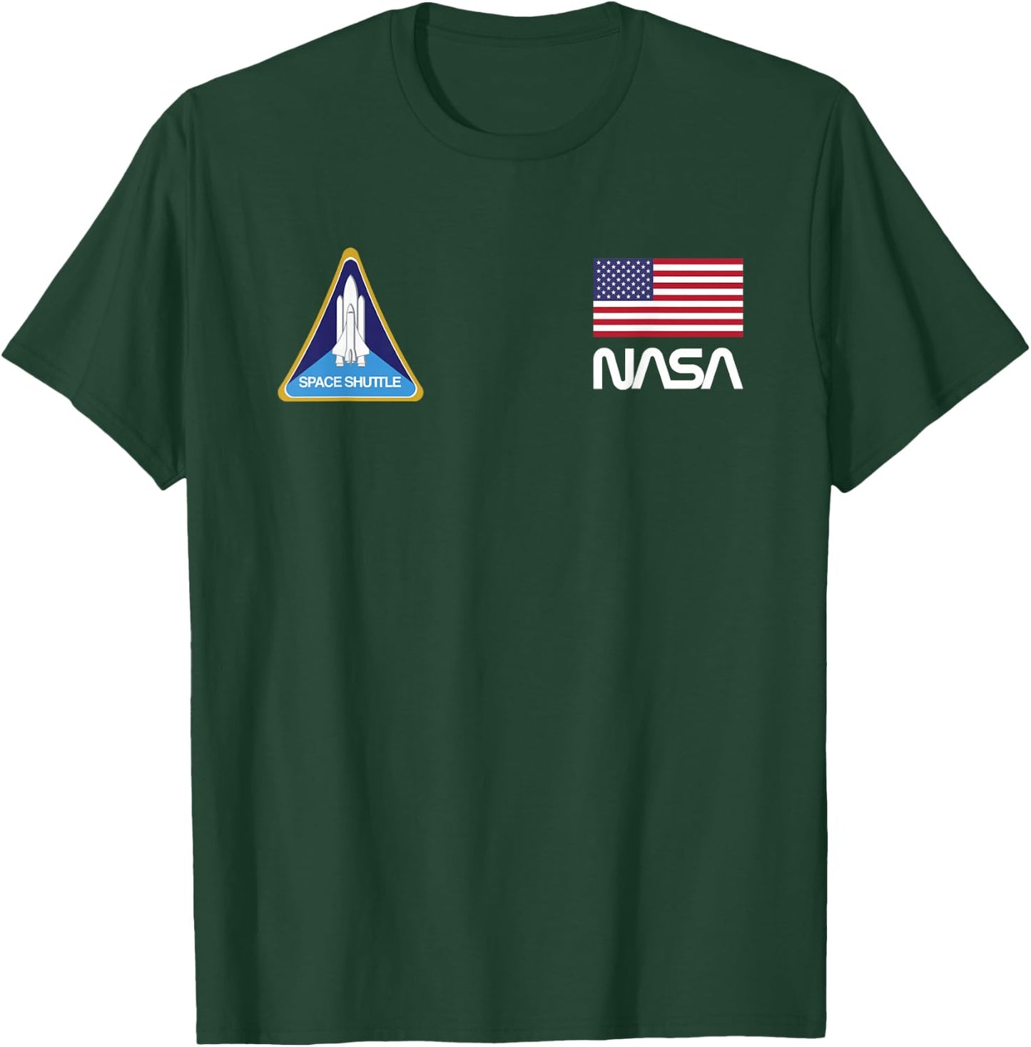 Retro NASA, Space Shuttle, American Flag Logo T shirt T-Shirt - T-Shirt | Forest
