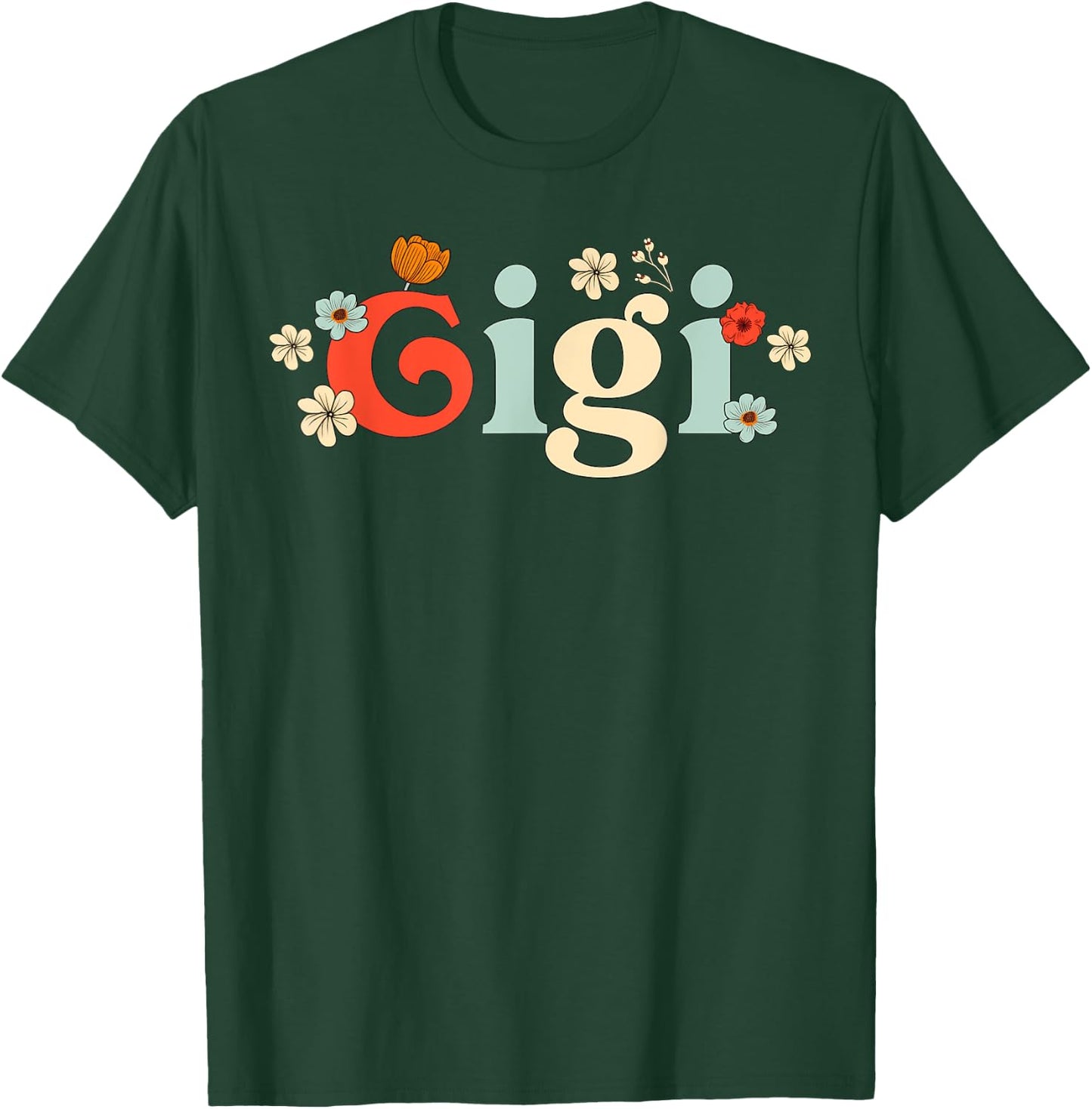 Gigi Floral Wildflower for New Gigi Grandma Flowered Women T-Shirt - T-Shirt | Forest
