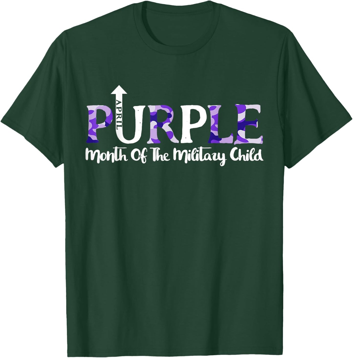 Purple Up T Shirt Month Of Military Child Kids Awareness T-Shirt - T-Shirt | Forest