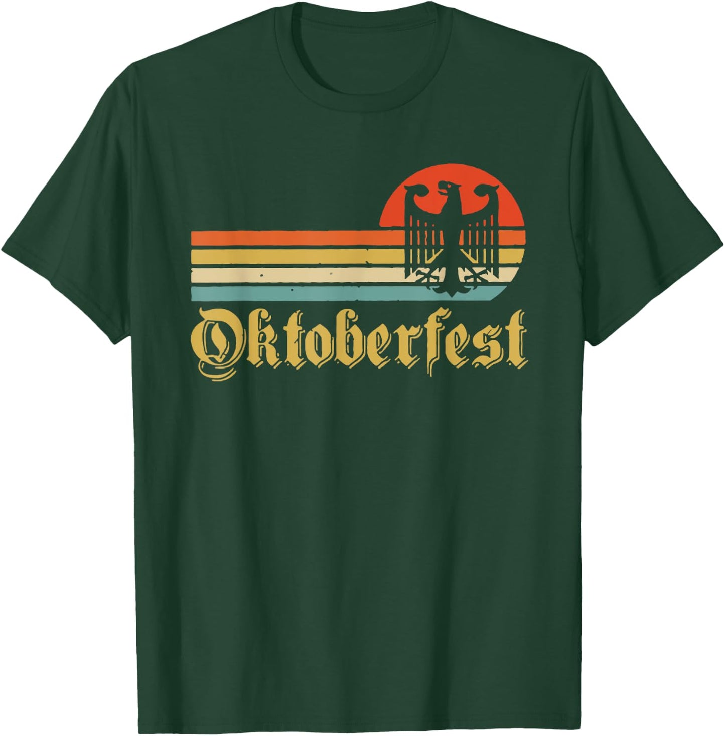 Vintage Oktoberfest Men Women German Flag Beer Drinking T-Shirt - T-Shirt | Forest