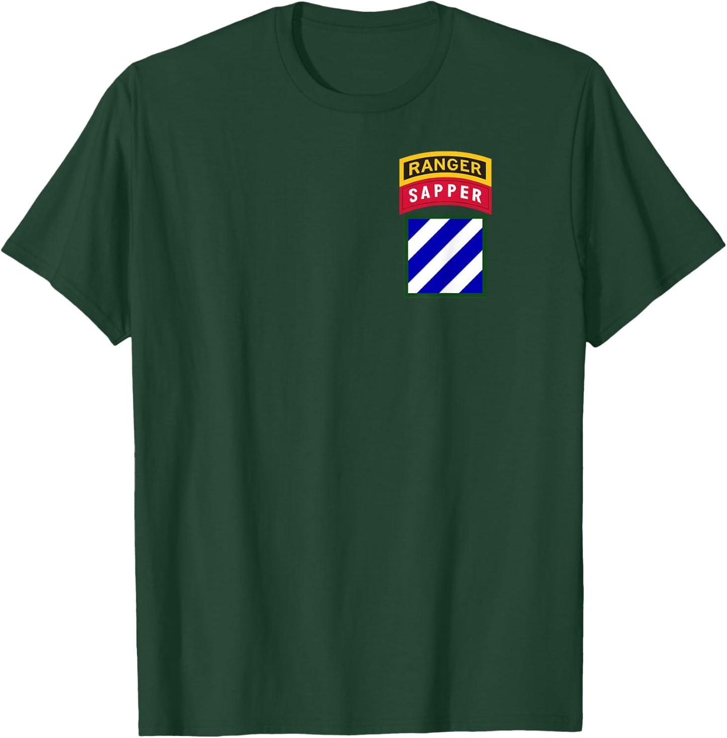 3rd Infantry Division Patch - 3rd ID Ranger and Sapper Tab T-Shirt - T-Shirt | Forest