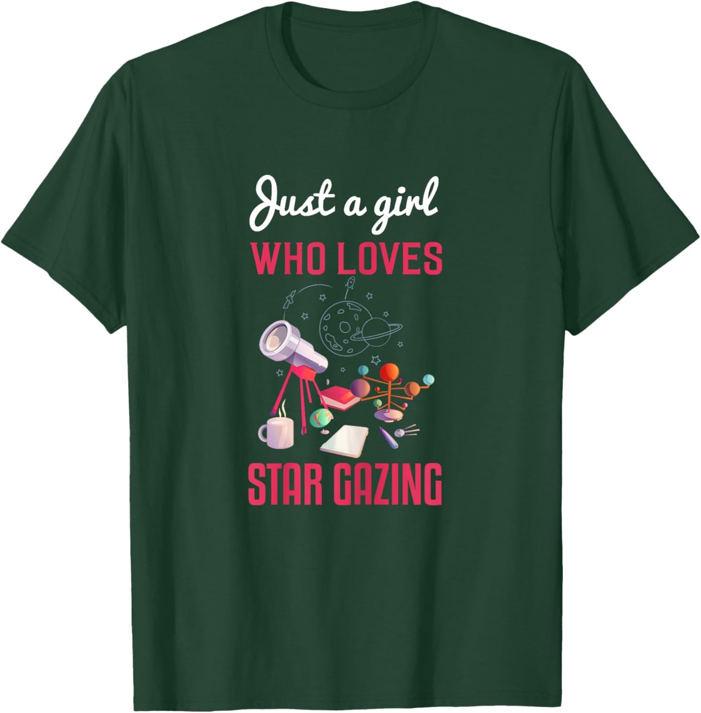 Star Gazing Shirt Funny Space Planets Galaxy Universe Gift T-Shirt - T-Shirt | Forest
