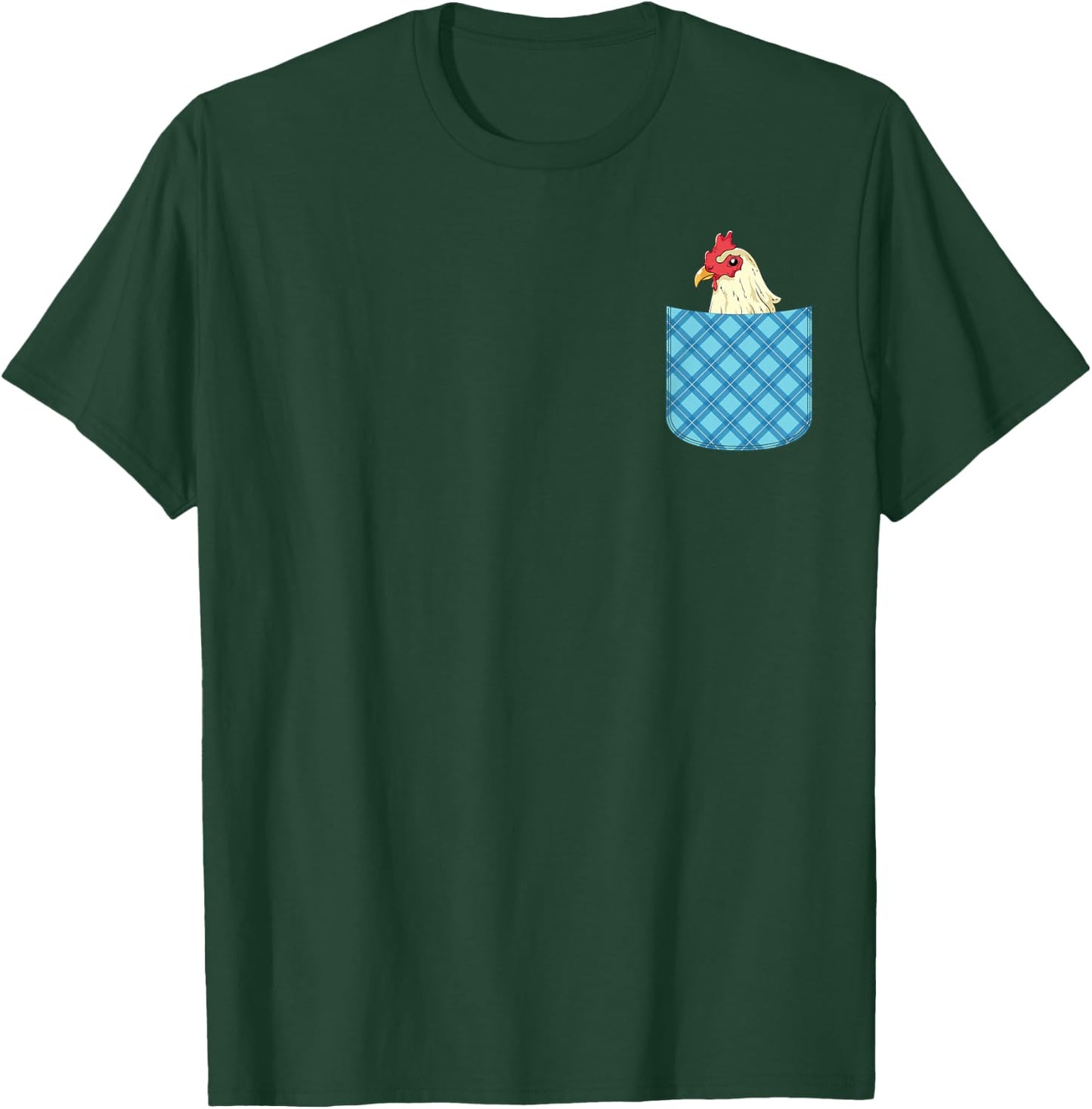 Poultry Farmer Farm Animal Farming Cute Pocket Chicken T-Shirt - T-Shirt | Forest