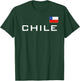 Chile Flag Sports Soccer Football Athletic Jersey Santiago T-Shirt - T-Shirt | Forest