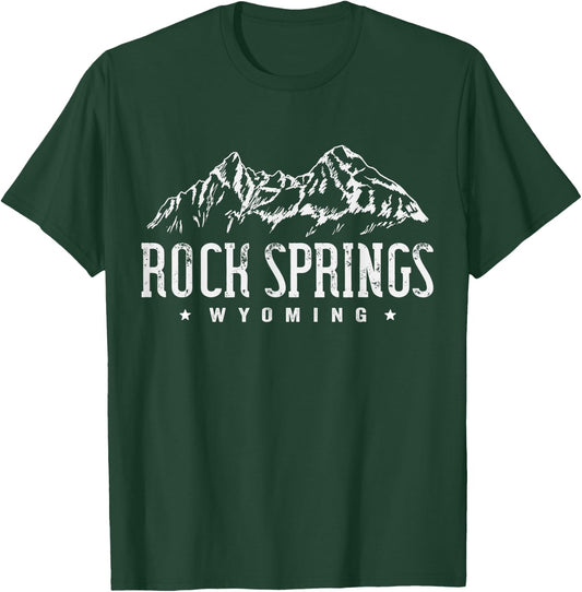 Rock Springs Wyoming Mountain Vintage Men Women T-Shirt - T-Shirt | Forest