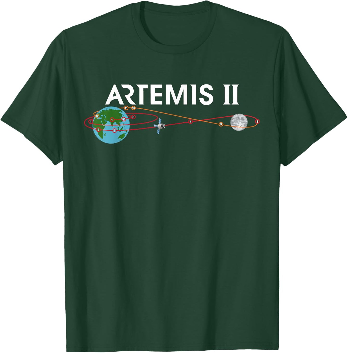 Artemis 2 Route Map SLS Rocket Launch Mission To The Moon T-Shirt - T-Shirt | Forest