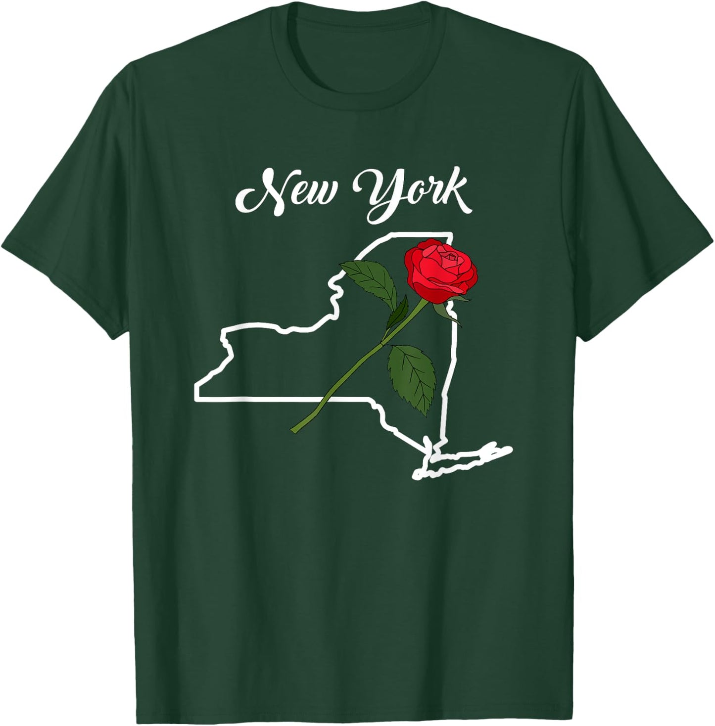 New York State Rose Flower T-Shirt - T-Shirt | Forest