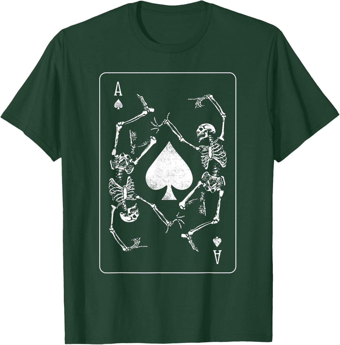 Goth Punk Ace Of Spades Card Shark Gambler Skeleton T-Shirt - T-Shirt | Forest