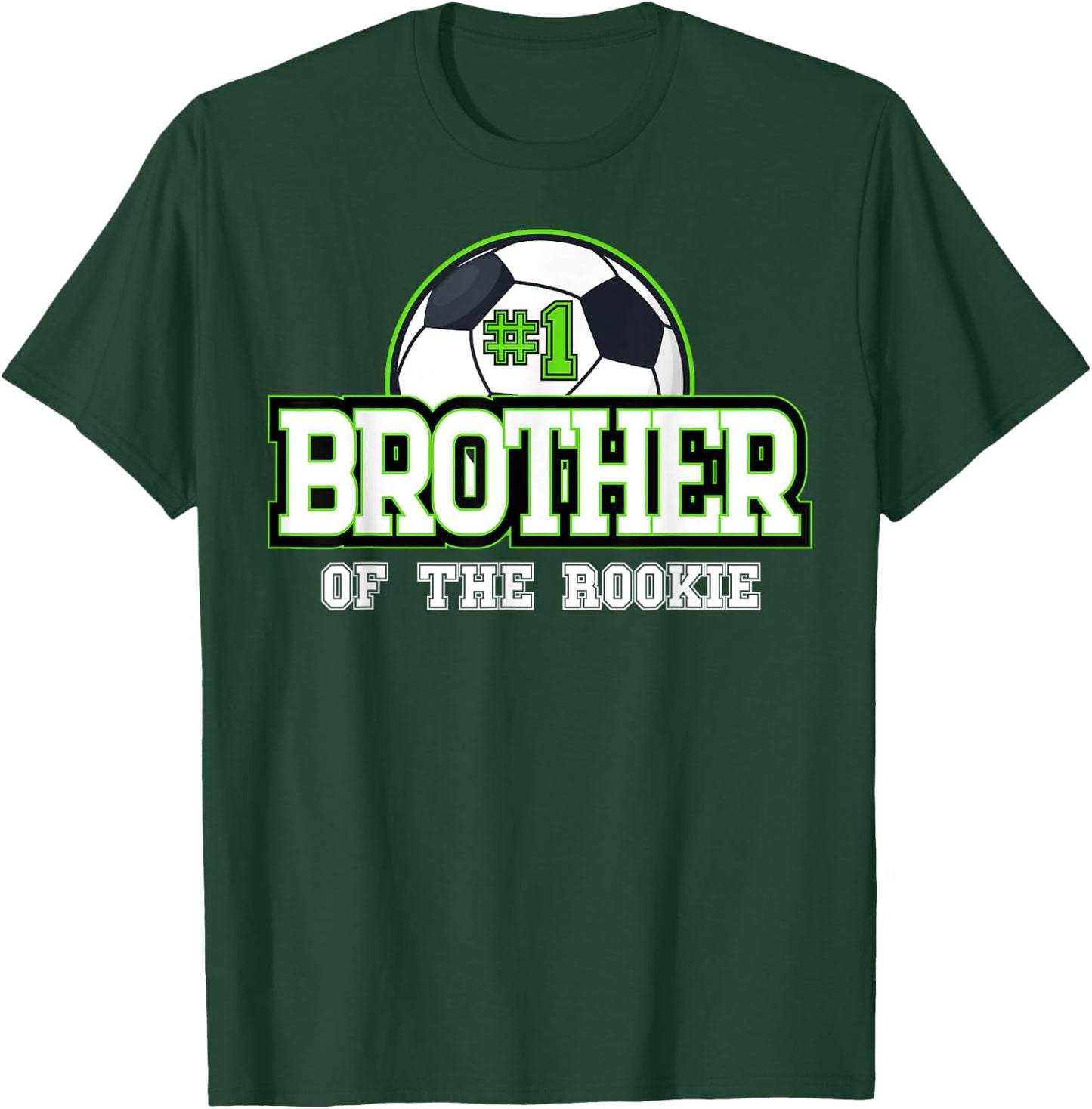 Brother of Rookie 1st Birthday Soccer Theme Matching Party T-Shirt - T-Shirt | Forest