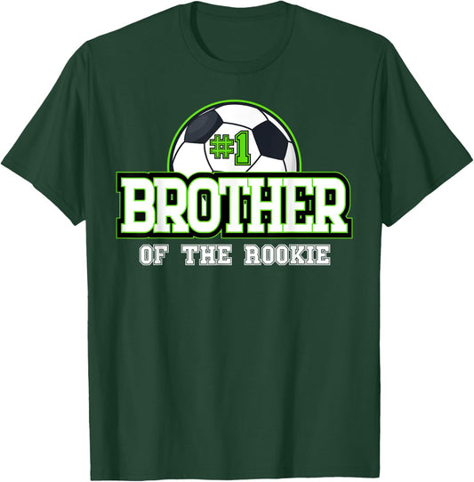 Brother of Rookie 1st Birthday Soccer Theme Matching Party T-Shirt - T-Shirt | Forest