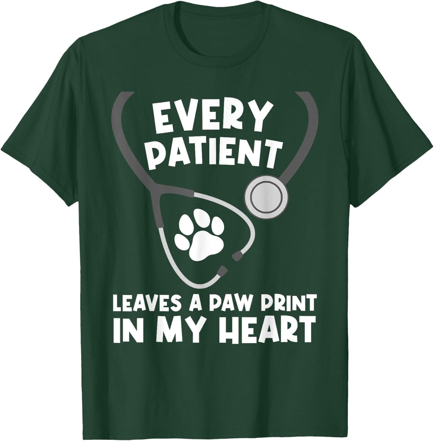 Funny Veterinary Assistant Men Women Paw Vet Technician T-Shirt - T-Shirt | Forest