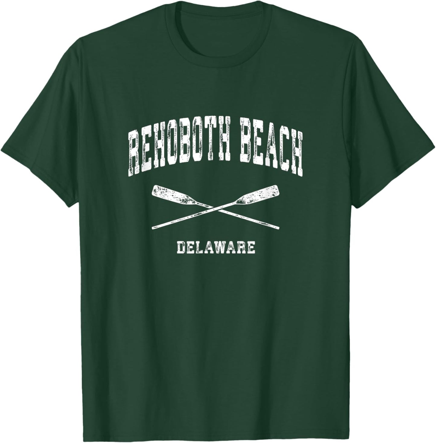 Rehoboth Beach Delaware Vintage Nautical Crossed Oars Women Girls Kids T-Shirt - T-Shirt | Forest
