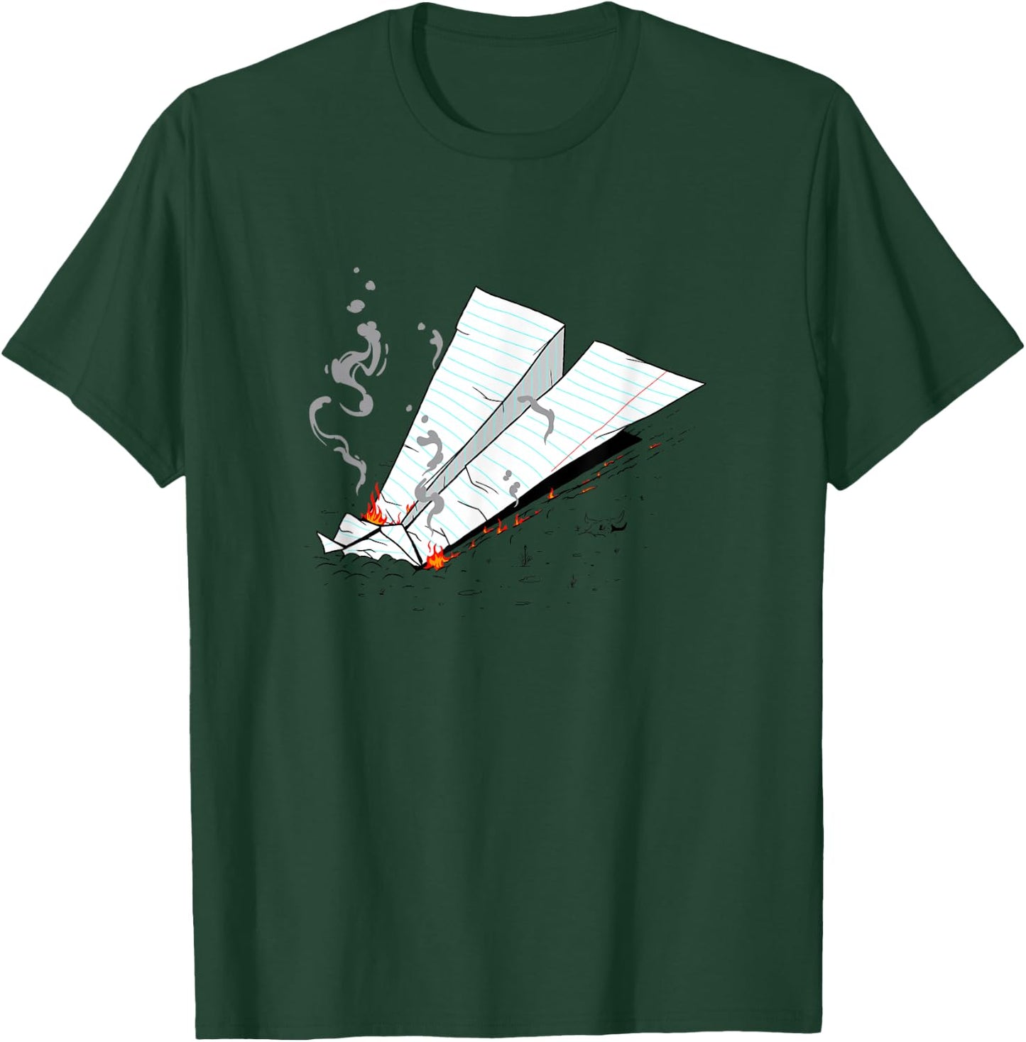 Paper Plane Crash T-Shirt - T-Shirt | Forest