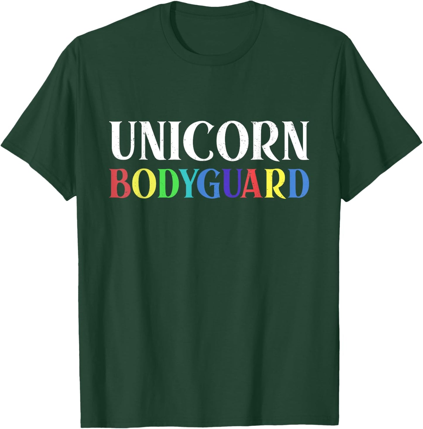 Unicorn Bodyguard Halloween Dad Mom Daughter Distressed T-Shirt - T-Shirt | Forest