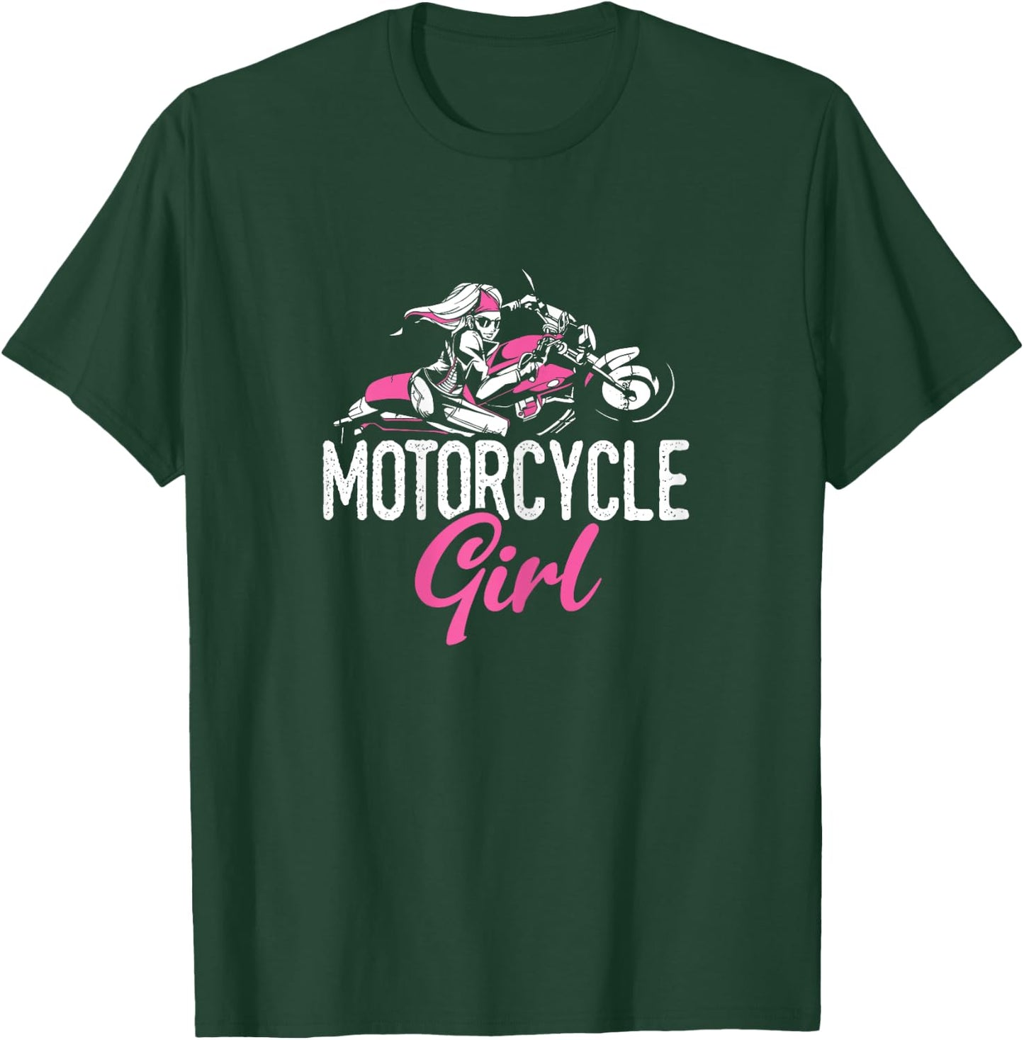 Motorcycle Girl Bike Motor Motorcycle T-Shirt - T-Shirt | Forest