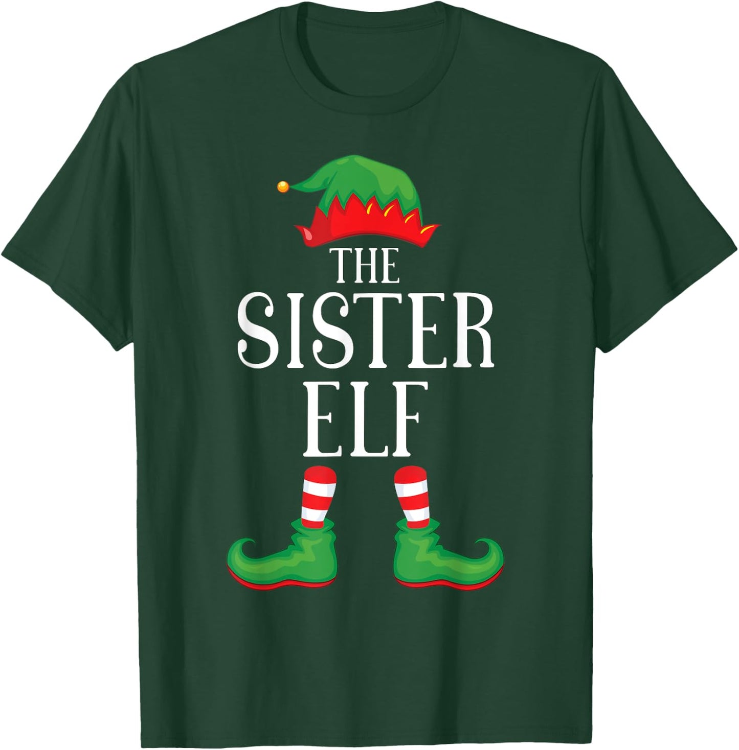 Sister Elf Matching Group Xmas Funny Family Christmas T-Shirt - T-Shirt | Forest