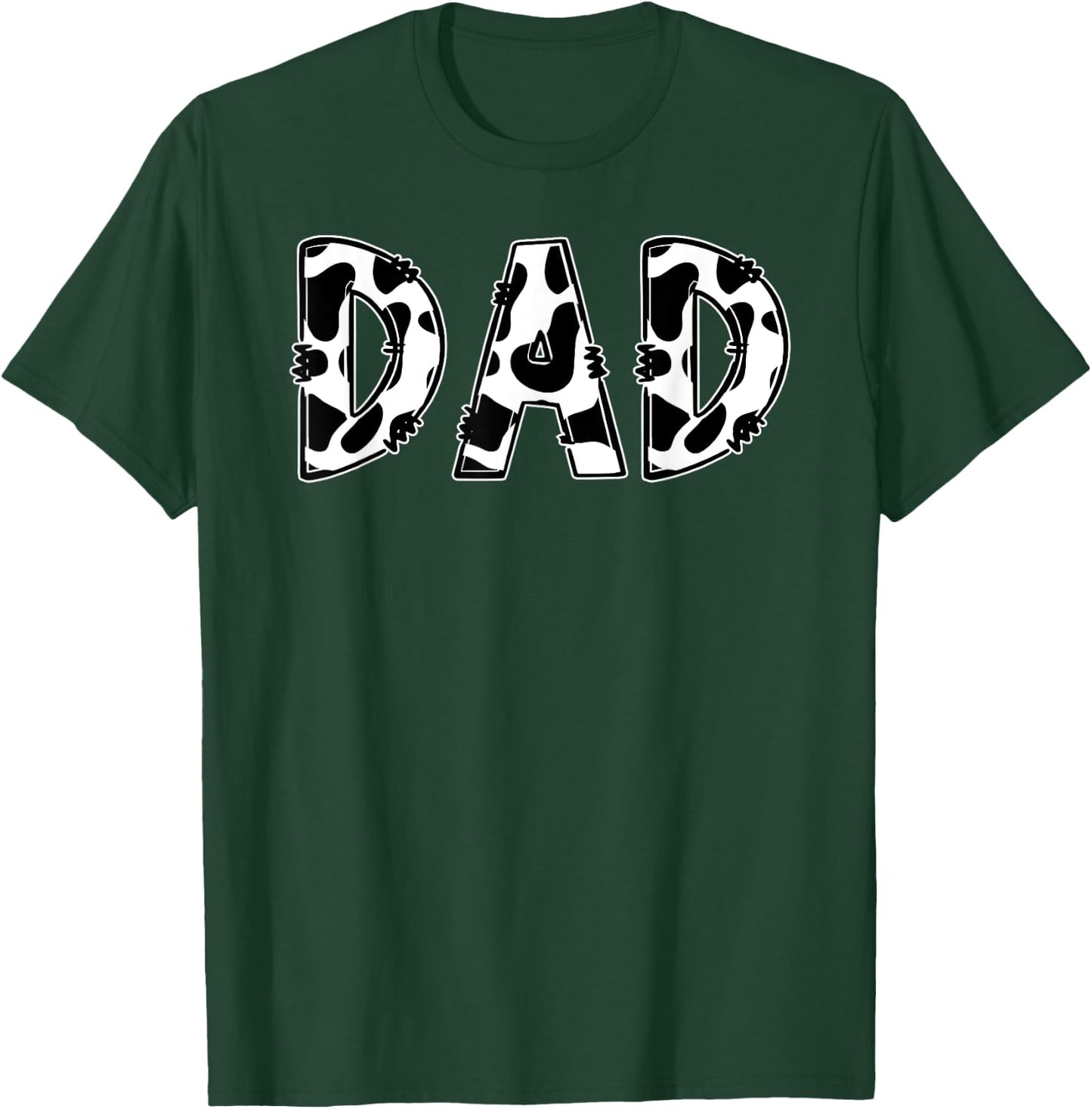 Dad Cow Print Aesthetic Farm Animal Pattern Farmer Cowboy T-Shirt - T-Shirt | Forest