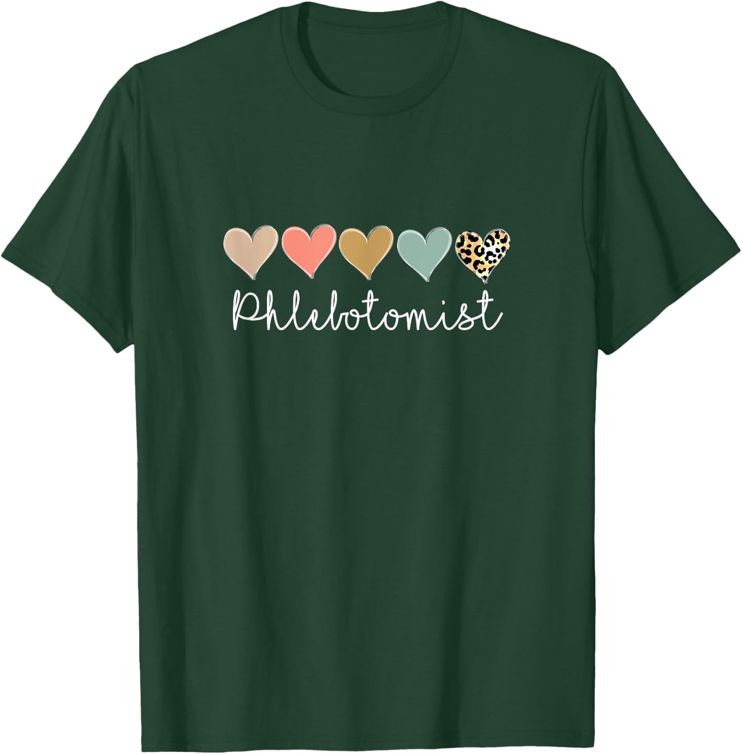 Phlebotomist, Leopard Phlebotomy Therapist venipuncture T-Shirt - T-Shirt | Forest