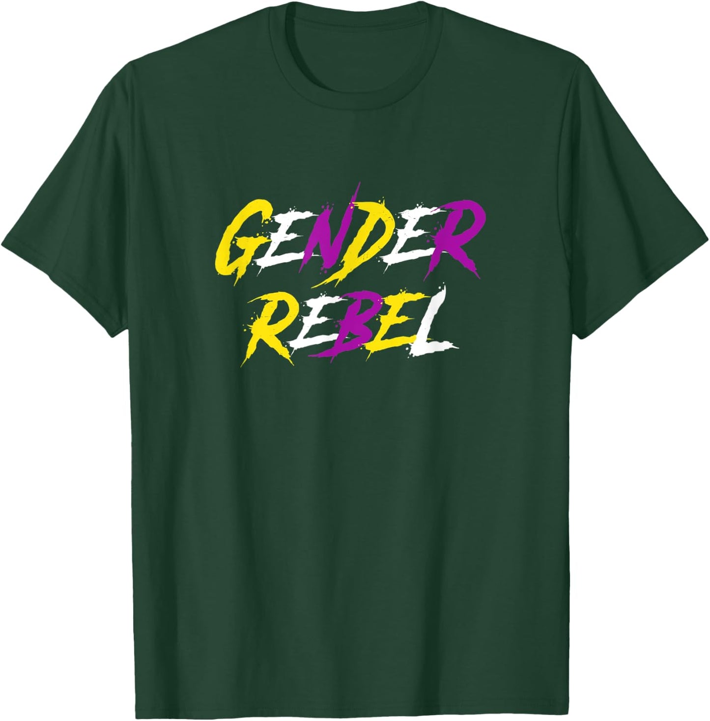 Gender Rebel Non Binary Pride T-Shirt - T-Shirt | Forest