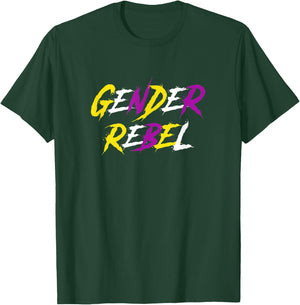 Gender Rebel Non Binary Pride T-Shirt - T-Shirt | Forest