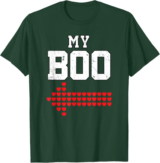 My Boo & My Bae Valentine Shirt Him Her Matching Couple T-Shirt - T-Shirt | Forest