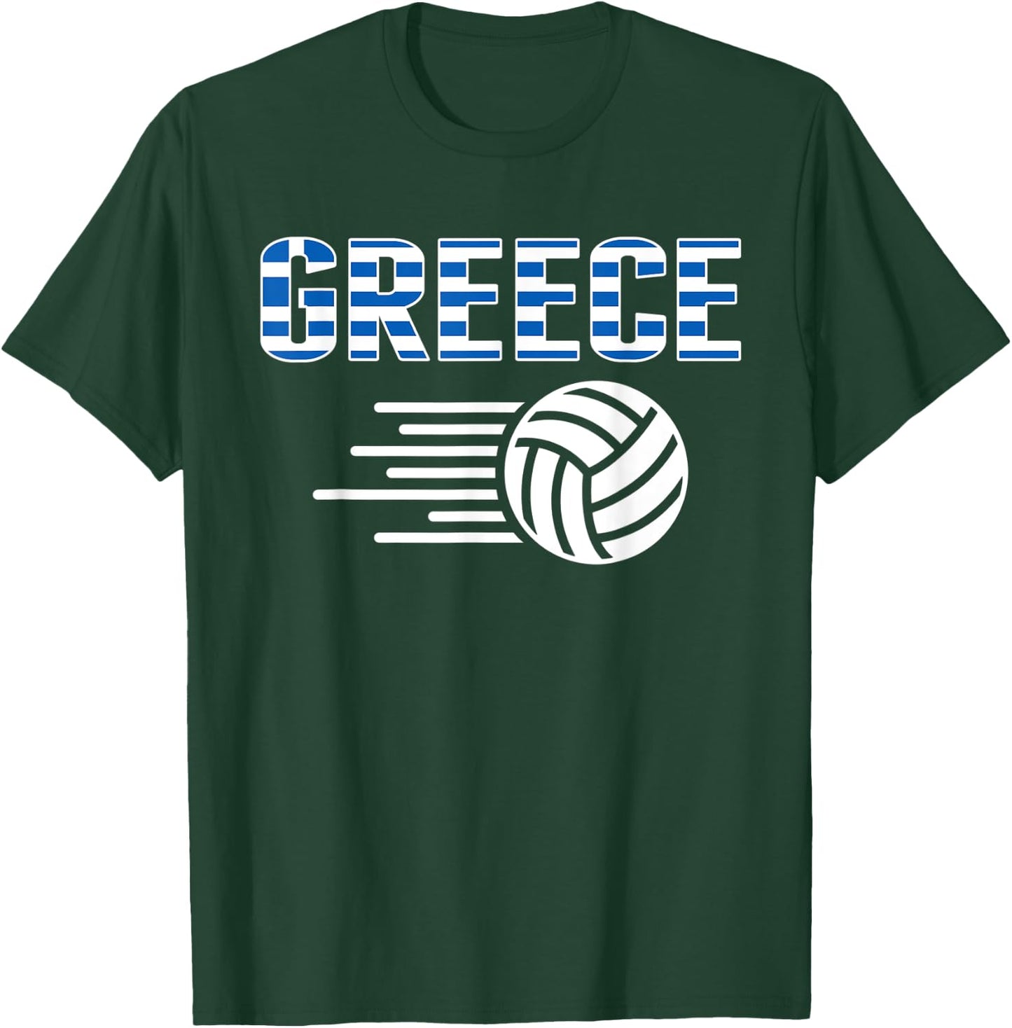 Greece Volleyball Lovers Jersey - Greek Flag Sport Fans T-Shirt - T-Shirt | Forest