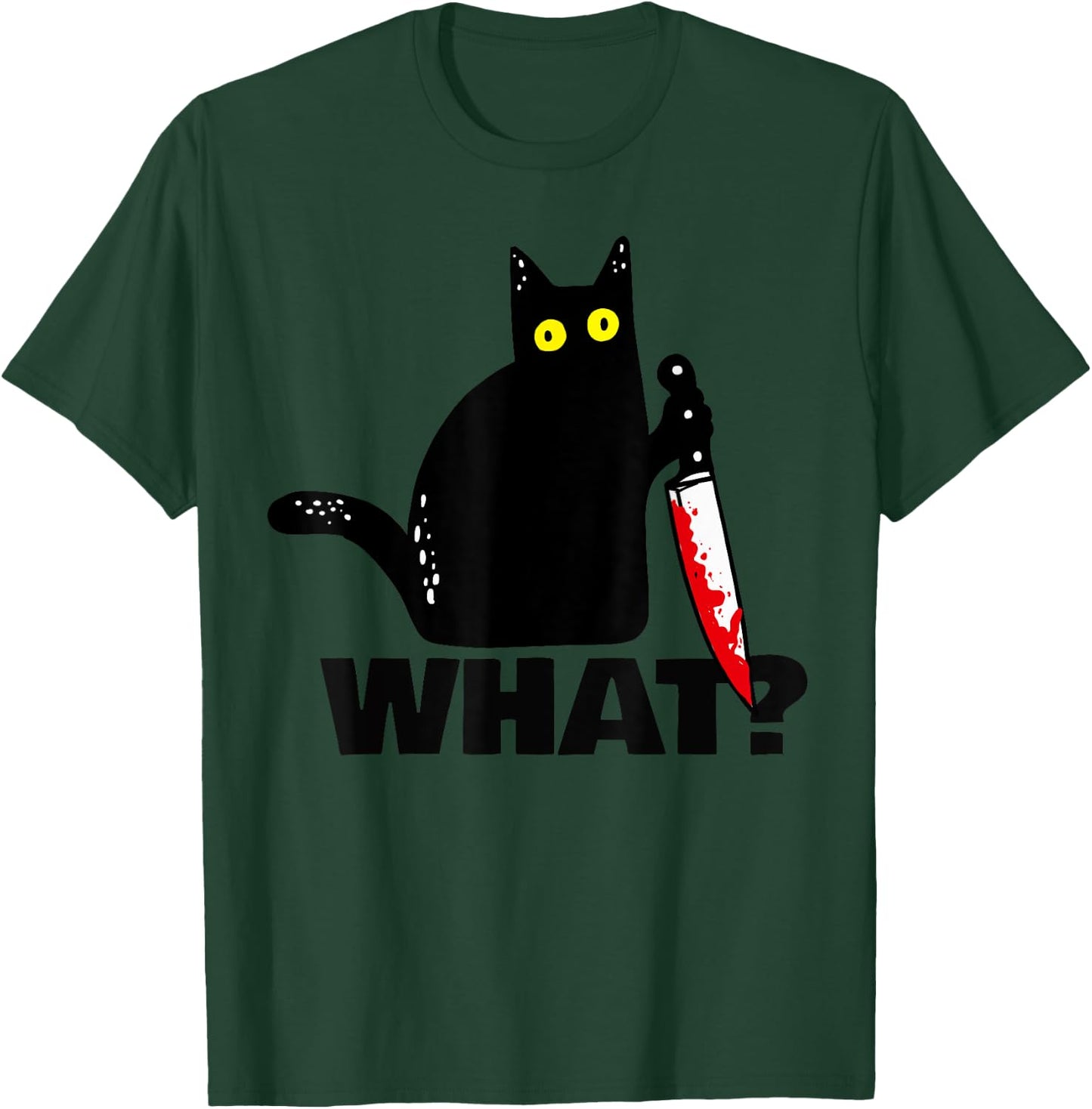 Cat What? funny Murderous Cat with knife Halloween Women T-Shirt - T-Shirt | Forest
