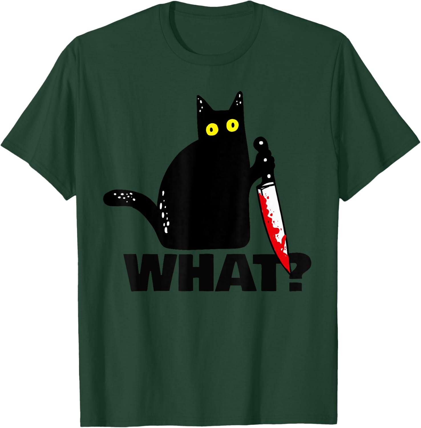 Cat What? funny Murderous Cat with knife Halloween Women T-Shirt - T-Shirt | Forest