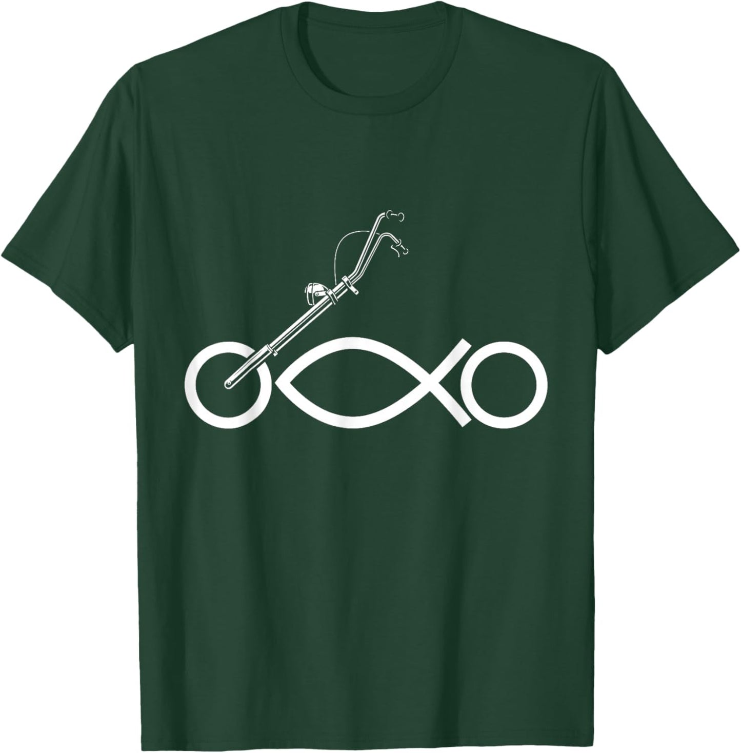 Christian Motorcycle Biker Ichthus Faith T-Shirt - T-Shirt | Forest