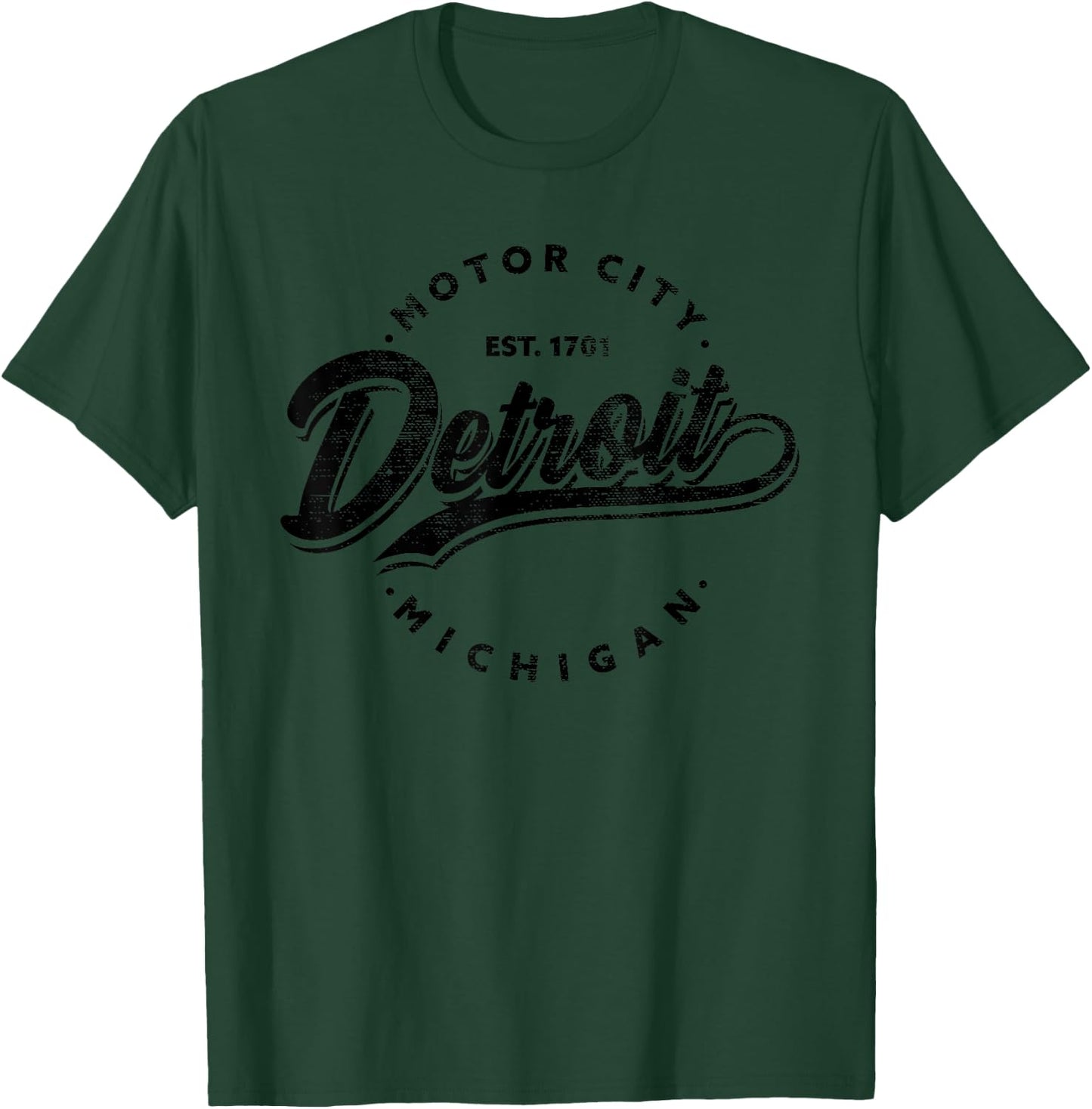 Classic Michiganians Vintage Detroit Motor City Michigan MI T-Shirt - T-Shirt | Forest