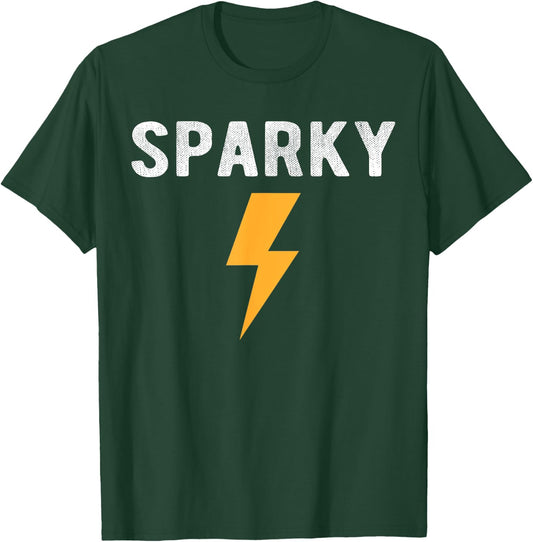Electrician Gift Funny Sparky Nickname Lightning Bolt T-Shirt - T-Shirt | Forest