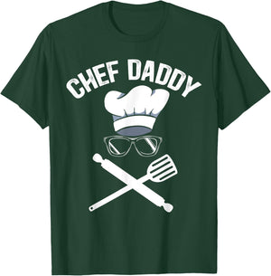 Chef Daddy Best Dad Ever Culinary Cooking Baking Fathers Day T-Shirt - T-Shirt | Forest