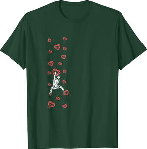 Mountain Climbing Holds Climber Valentine's Day Bouldering T-Shirt - T-Shirt | Forest
