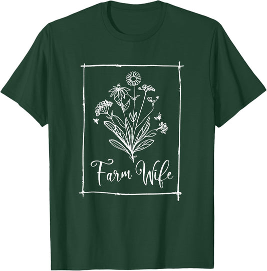 Farm Wife Funny Farmer Crops Animal Farming Lover Gift Women T-Shirt - T-Shirt | Forest