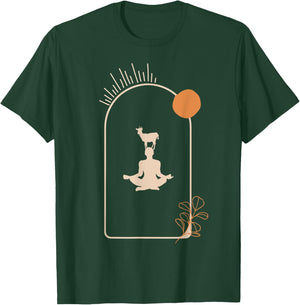 Goat Yoga Boho Vintage Style T-Shirt - T-Shirt | Forest