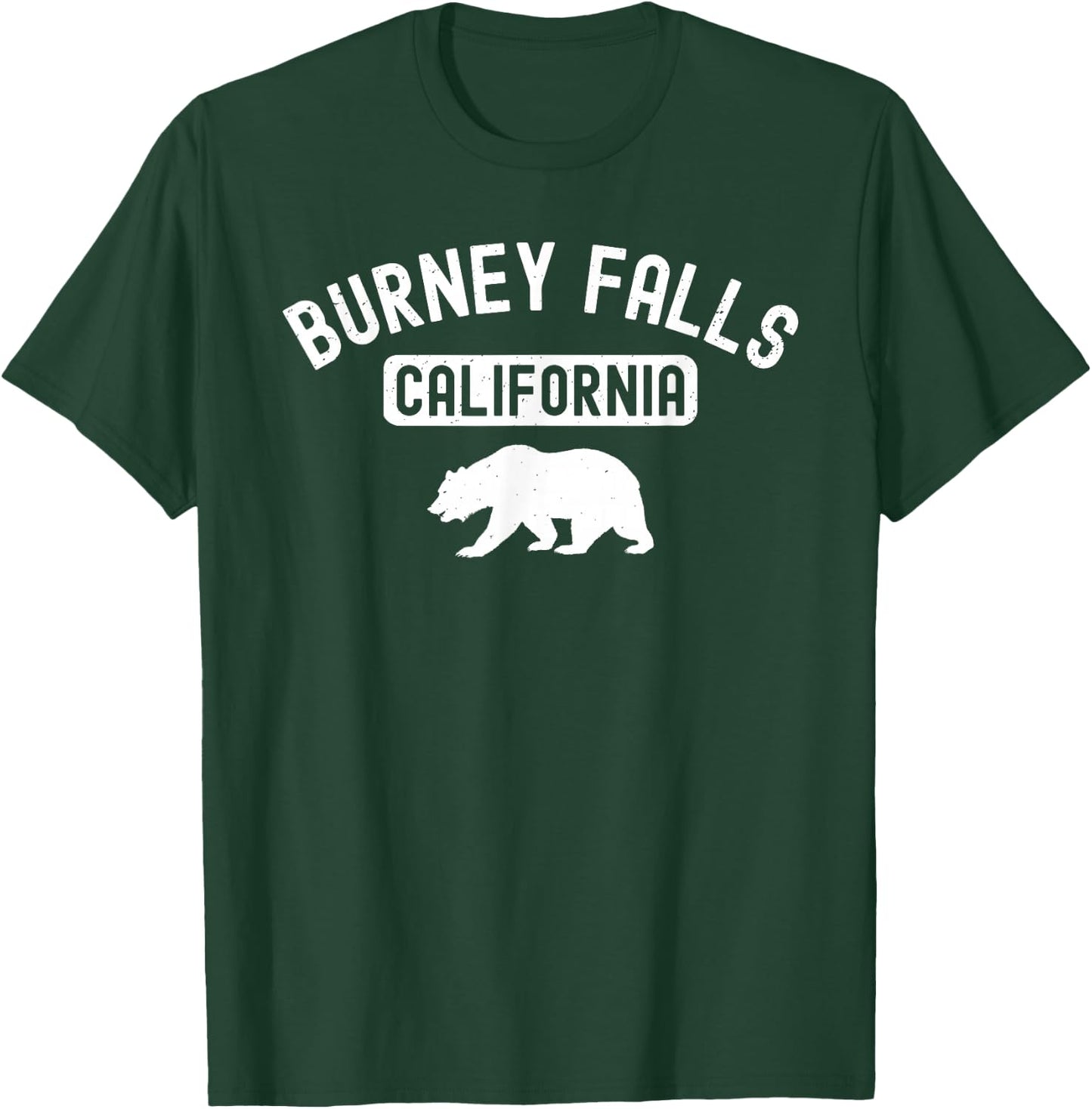 Burney Falls California USA Flag Vintage Cali Bear Shasta Ca T-Shirt - T-Shirt | Forest