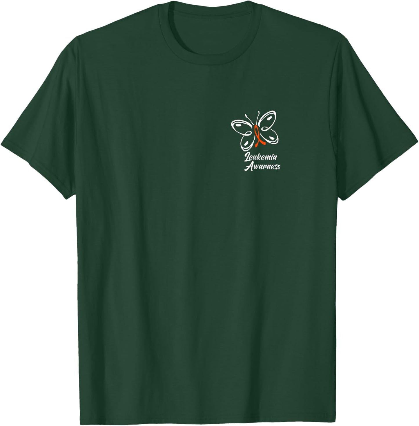 Ribbon Butterfly | Aml Leukemia Awareness T-Shirt - T-Shirt | Forest