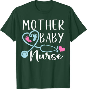 Postpartum Mother Baby Nurse Mom Baby Postpartum Nursing T-Shirt - T-Shirt | Forest